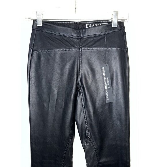 BLANK NYC Black Vegan Leather & Suede Leather Pants Leggings Women's 24 NWTS (k) - Picture 9 of 12